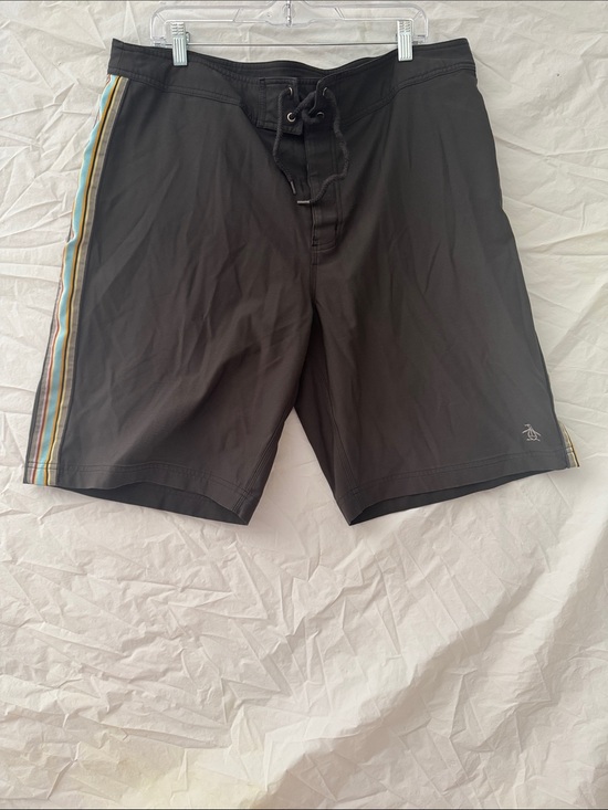 Original Penguin Other - Original Penguin Black Board Shorts with Yellow & Blue Side Stripes